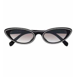 Miu Miu Crystal Embellished Black Cat-Eye Sunglasses EUC